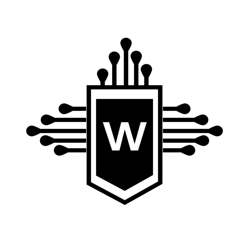 w kreativ cirkel brev logotyp koncept. w bokstavsdesign. vektor