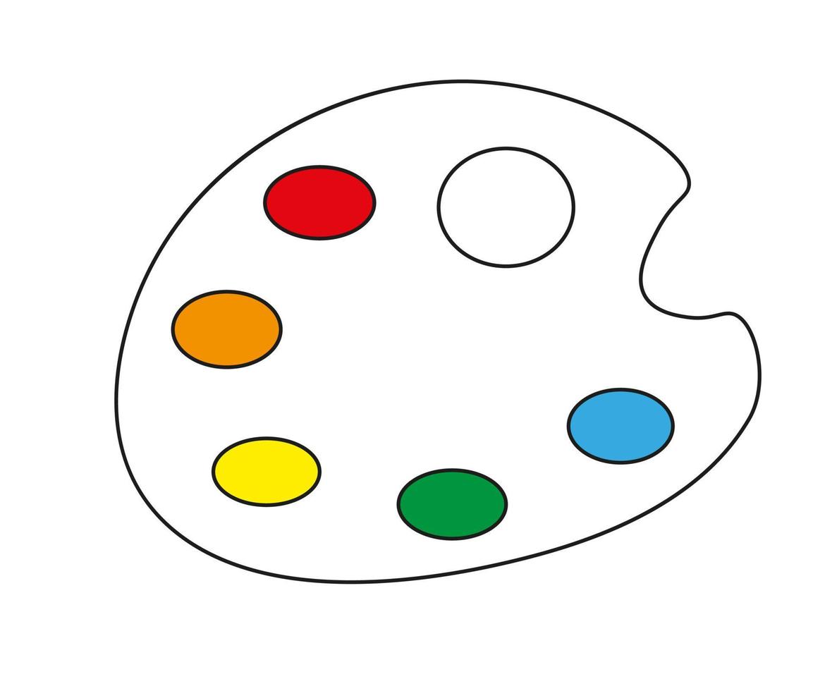 illustration av en palett för färger. skola och konstpalett. ikonpalett för färger. doodles konsttillbehör. vektor