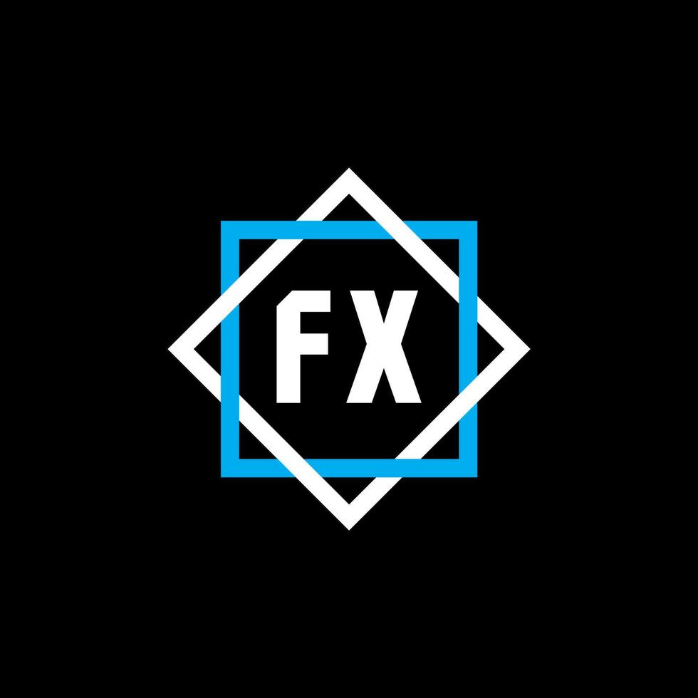 fx brev logotyp design på svart bakgrund. fx kreativ cirkel brev logotyp koncept. fx brevdesign. vektor