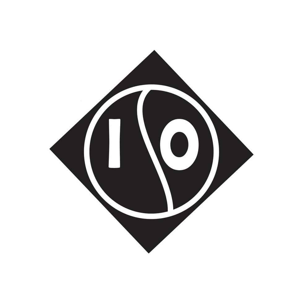 io kreativa cirkel brev logotyp koncept. io bokstavsdesign. vektor