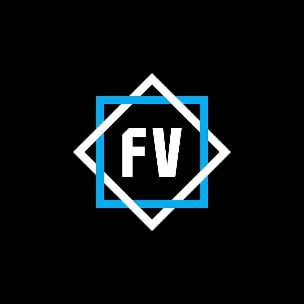 fv-Brief-Logo-Design auf schwarzem Hintergrund. fv kreatives Kreisbuchstabe-Logokonzept. fv Briefgestaltung. vektor