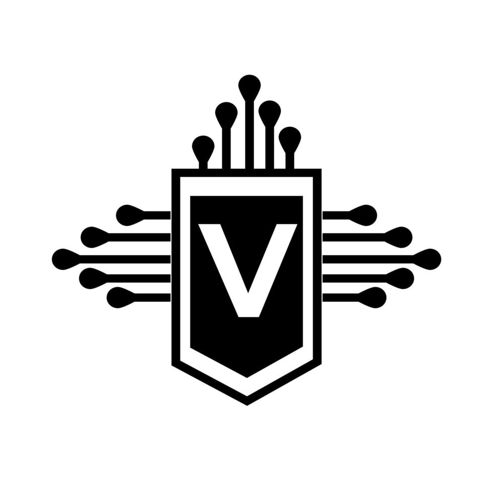 v kreatives kreisbuchstabe-logokonzept. v Briefgestaltung. vektor