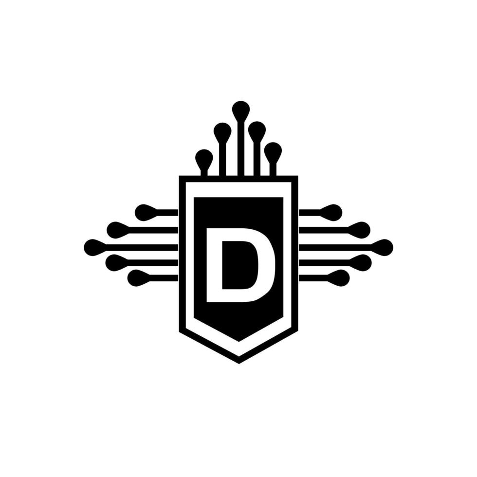 d kreativa cirkel brev logotyp koncept. d bokstavsdesign. vektor