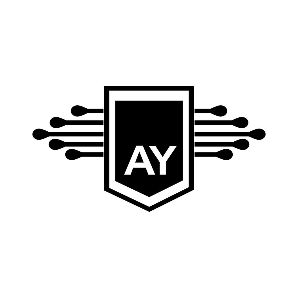 ay kreatives Kreis-Buchstaben-Logo-Konzept. ay Briefgestaltung. vektor