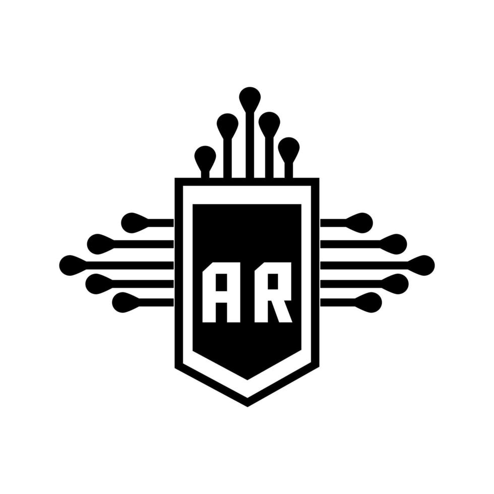 ar kreativ cirkel brev logotyp koncept. ar bokstavsdesign. vektor