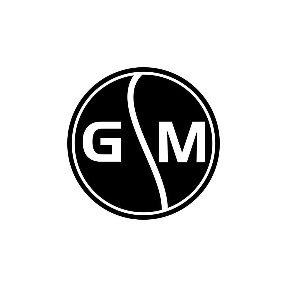 gm kreativ cirkel brev logotyp koncept. gm brev design. vektor