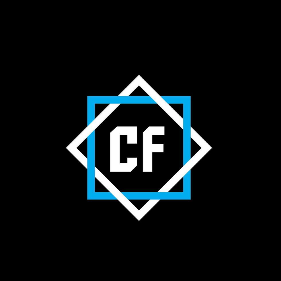 cf-Brief-Logo-Design auf schwarzem Hintergrund. cf kreatives kreisbuchstabe-logo-konzept. vgl. Briefgestaltung. vektor