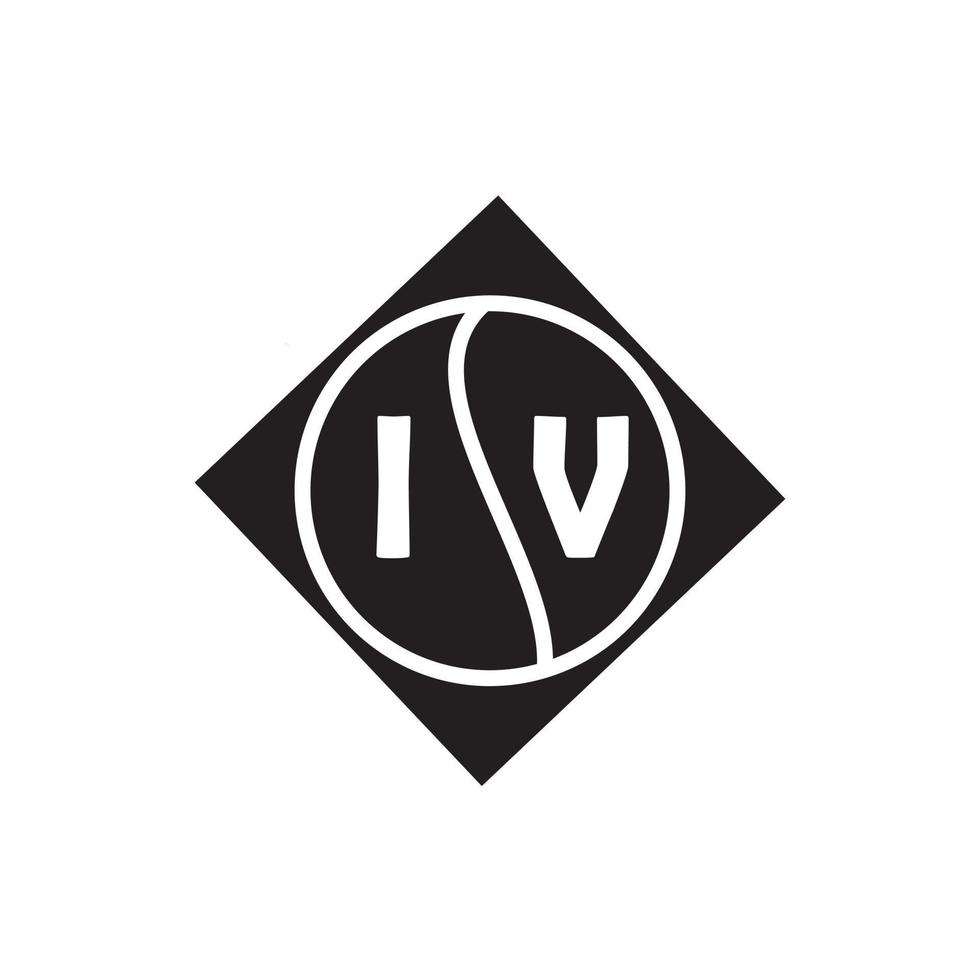 iv kreatives kreisbuchstabe-logo-konzept. iv Briefgestaltung. vektor