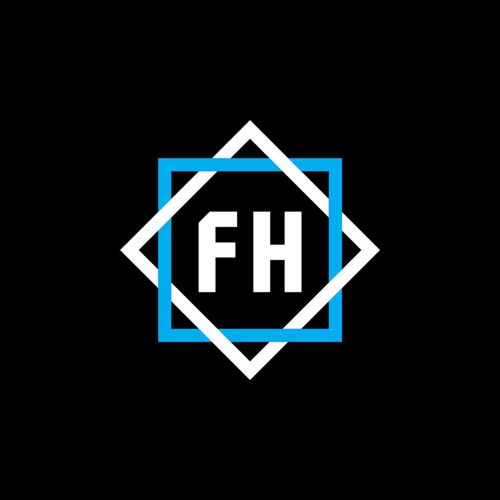 fh brev logotyp design på svart bakgrund. fh kreativa cirkel brev logotyp koncept. fh bokstavsdesign. vektor