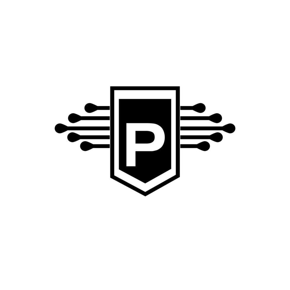 p kreativa cirkel brev logotyp koncept. p bokstavsdesign. vektor