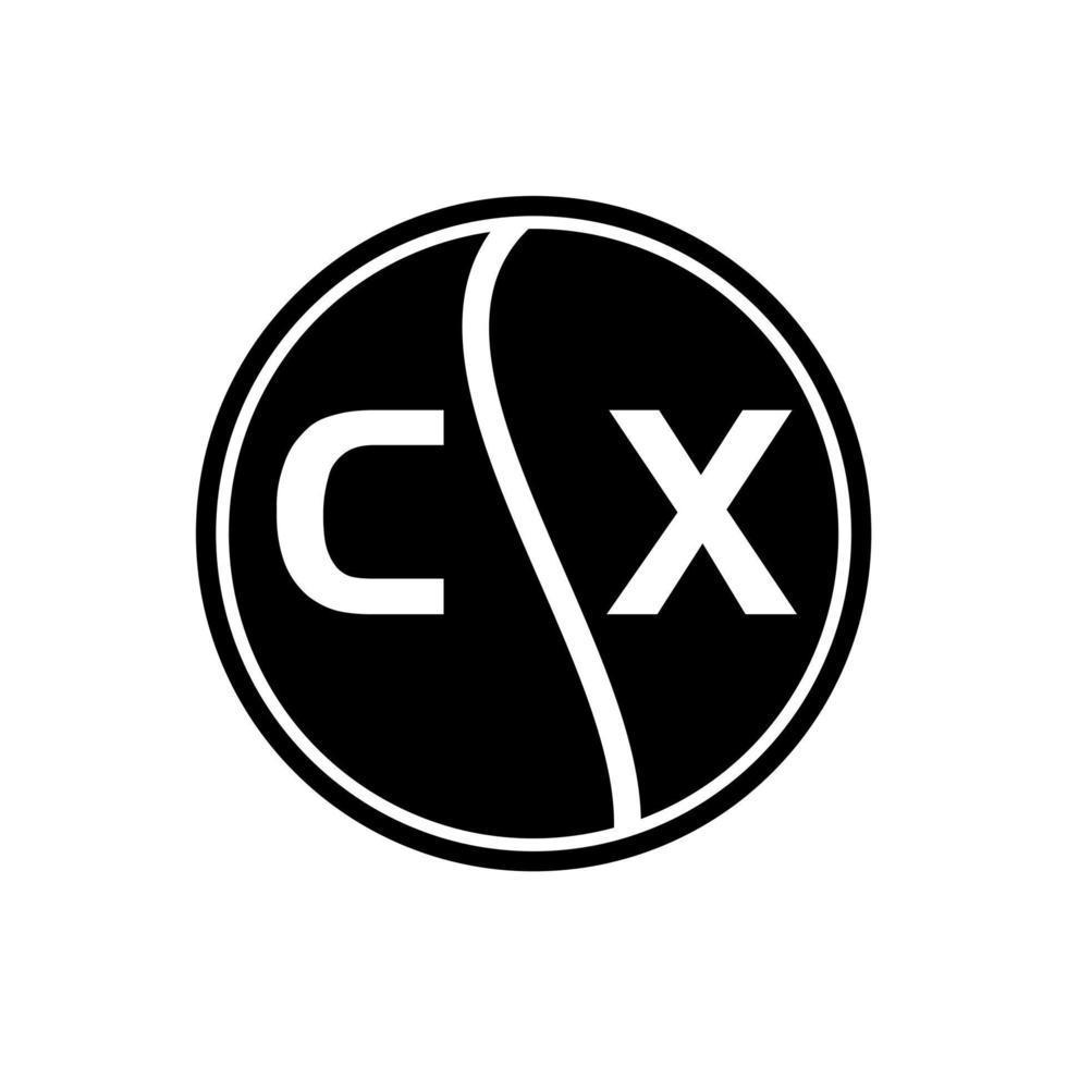 cx kreativ cirkel brev logotyp koncept. cx bokstavsdesign. vektor