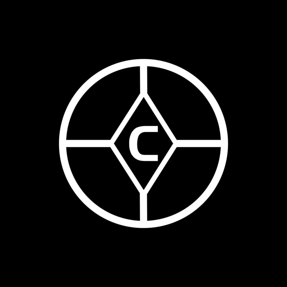 c kreativ cirkel brev logotyp koncept. c bokstavsdesign. vektor