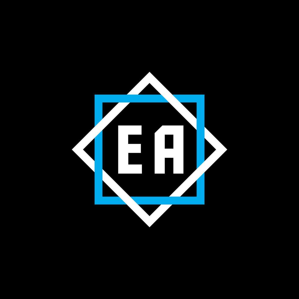 EA-Brief-Logo-Design auf schwarzem Hintergrund. EA kreatives Kreisbuchstabe-Logokonzept. ein Briefdesign. vektor