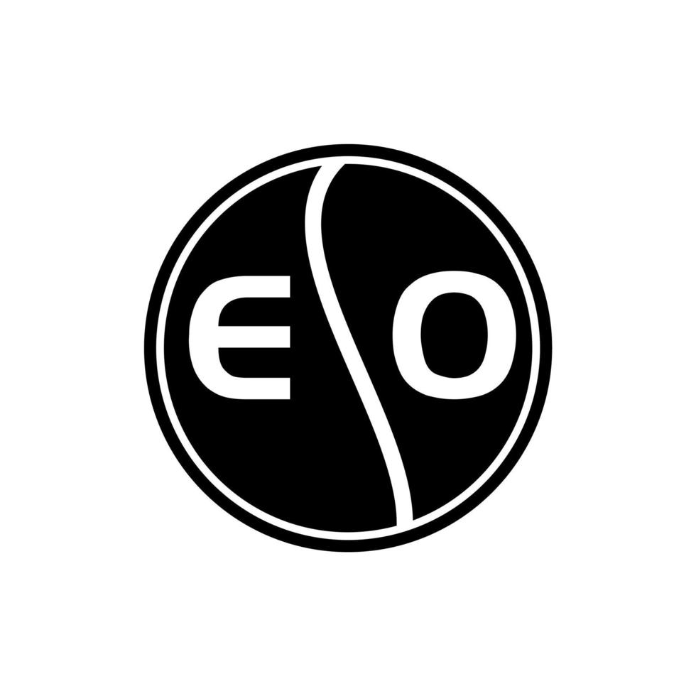 eo kreativa cirkel brev logotyp koncept. eo bokstavsdesign. vektor