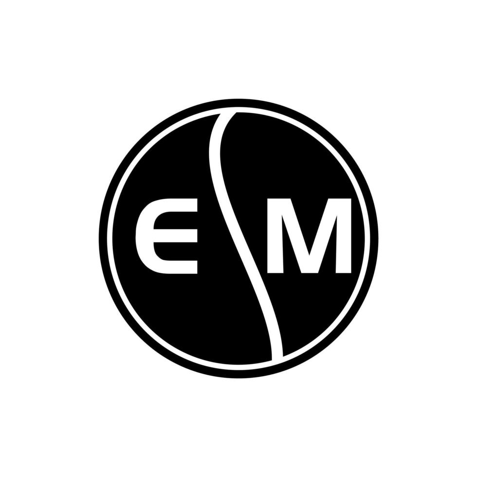 em kreativ cirkel brev logotyp koncept. em brev design. vektor