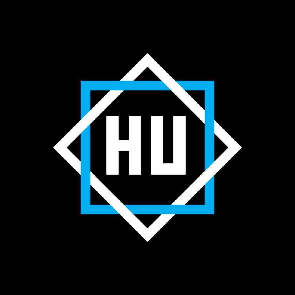 hu kreativa cirkel brev logotyp koncept. hu bokstavsdesign. vektor