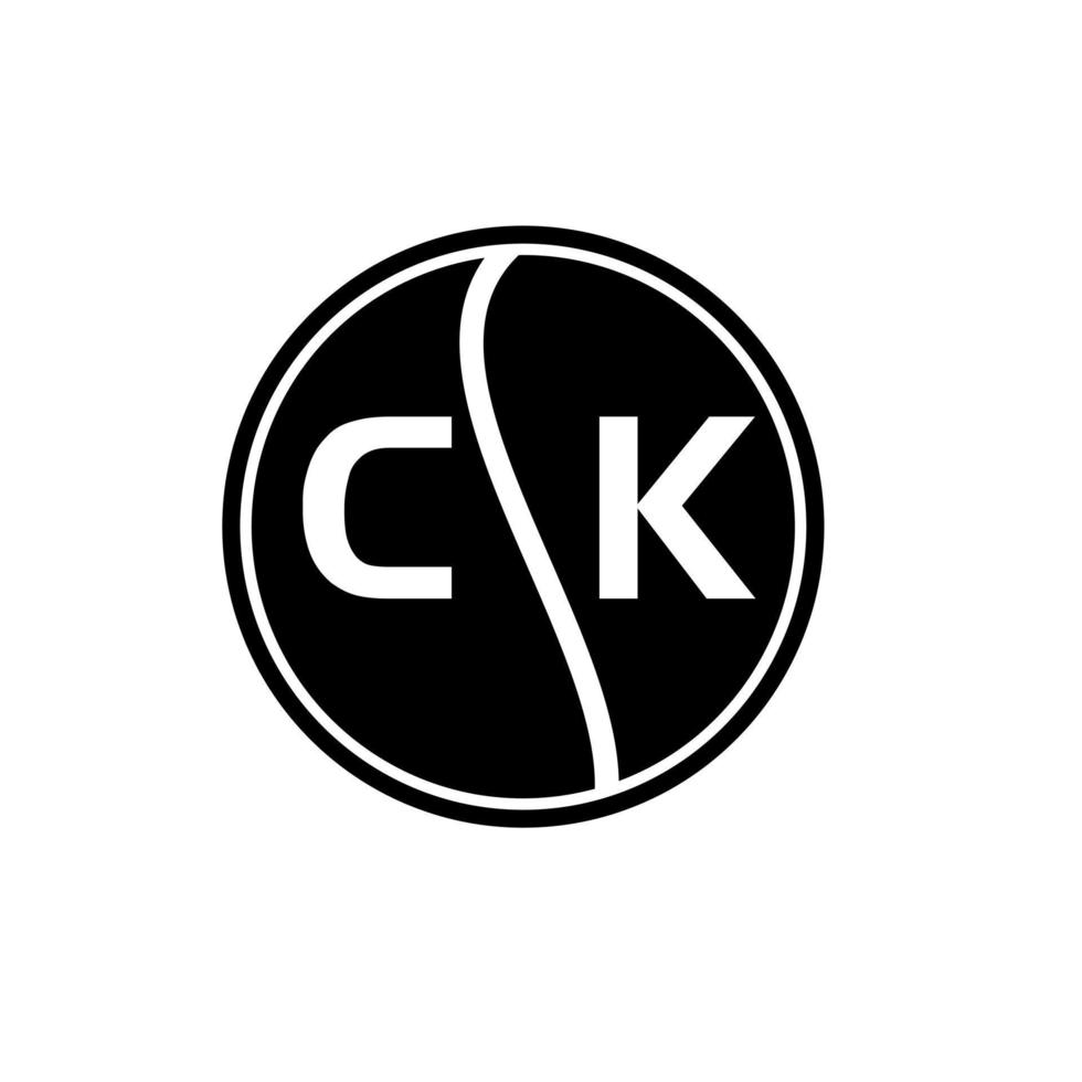 ck kreativ cirkel brev logotyp koncept. ck bokstavsdesign. vektor