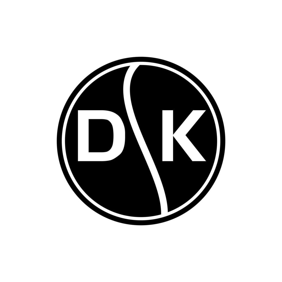 dk kreativa cirkel brev logotyp koncept. dk bokstavsdesign. vektor