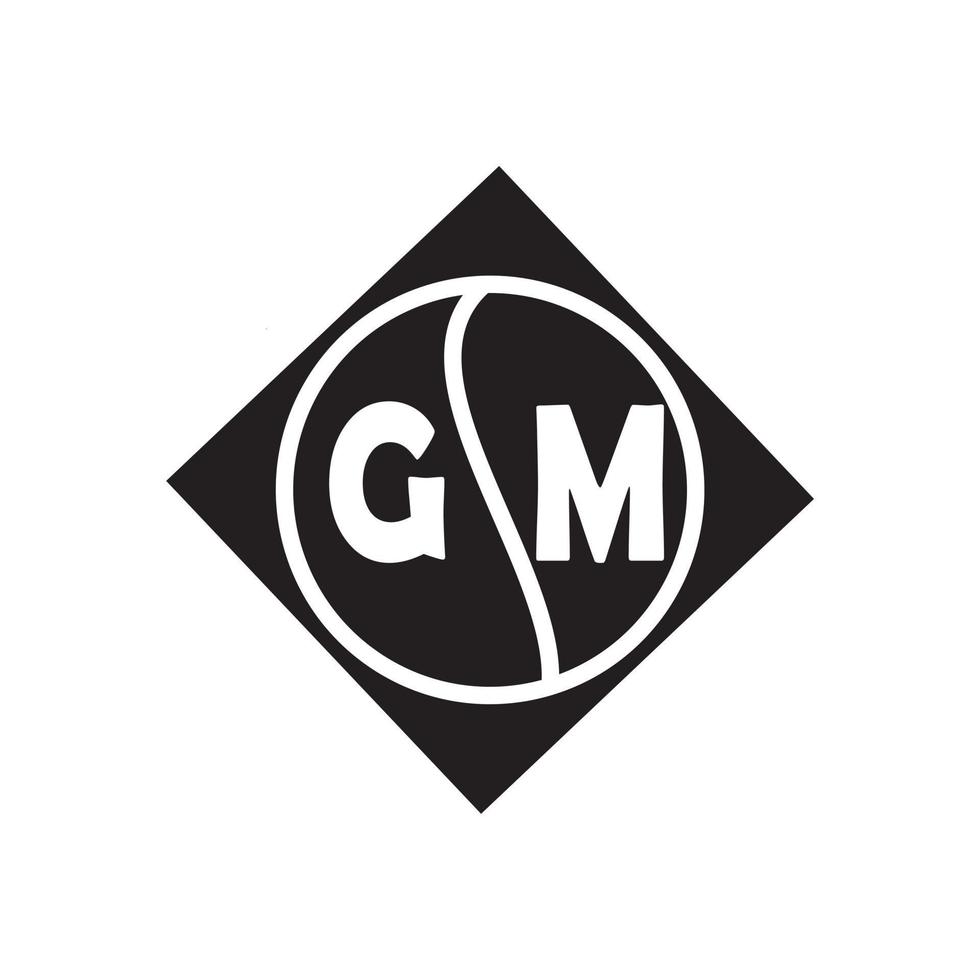 gm kreatives Kreisbuchstabe-Logokonzept. GM-Briefgestaltung. vektor