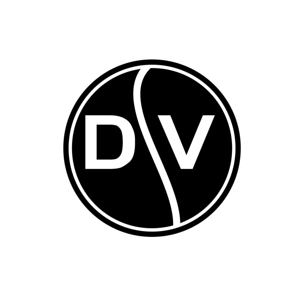 dv kreativ cirkel brev logotyp koncept. dv brev design. vektor