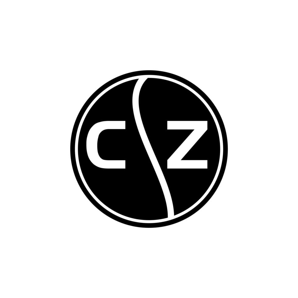 cz kreativ cirkel brev logotyp koncept. cz bokstavsdesign. vektor