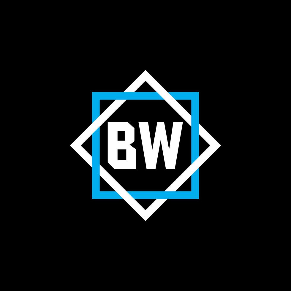 bw brev logotyp design på svart bakgrund. bw kreativa cirkel brev logotyp koncept. bw bokstavsdesign. vektor