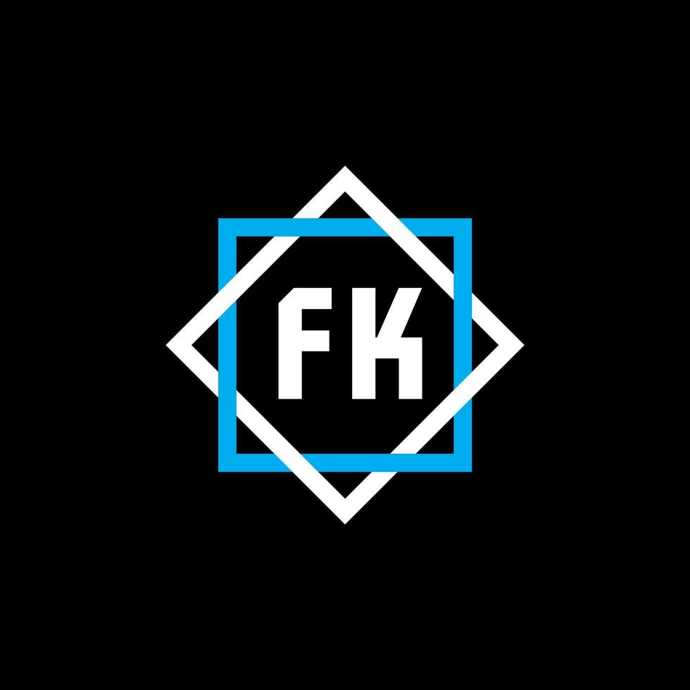 fk-Buchstaben-Logo-Design auf schwarzem Hintergrund. fk kreatives Kreisbuchstabe-Logokonzept. fk Briefgestaltung. vektor
