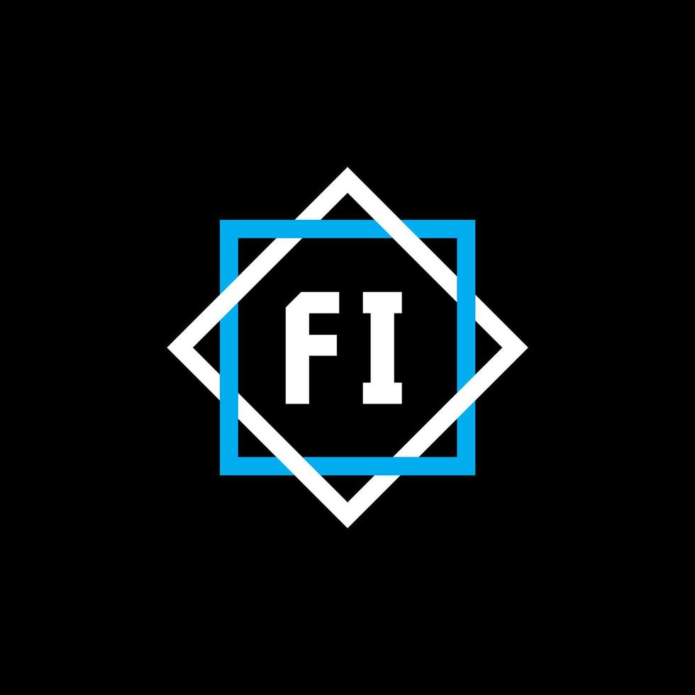 fi-Brief-Logo-Design auf schwarzem Hintergrund. fi kreatives Kreisbuchstabe-Logokonzept. fi Briefgestaltung. vektor