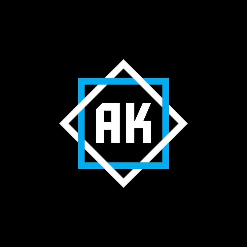 ak-Buchstaben-Logo-Design auf schwarzem Hintergrund. ak kreatives Kreisbuchstabe-Logokonzept. ak Briefgestaltung. vektor