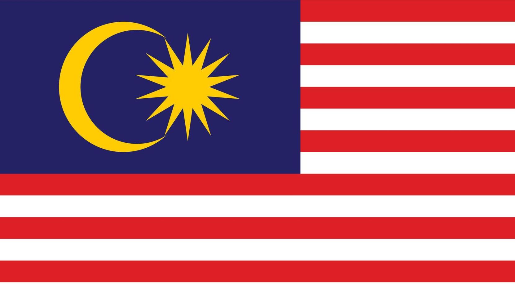Vektor-Illustration der malaysischen Flagge. vektor