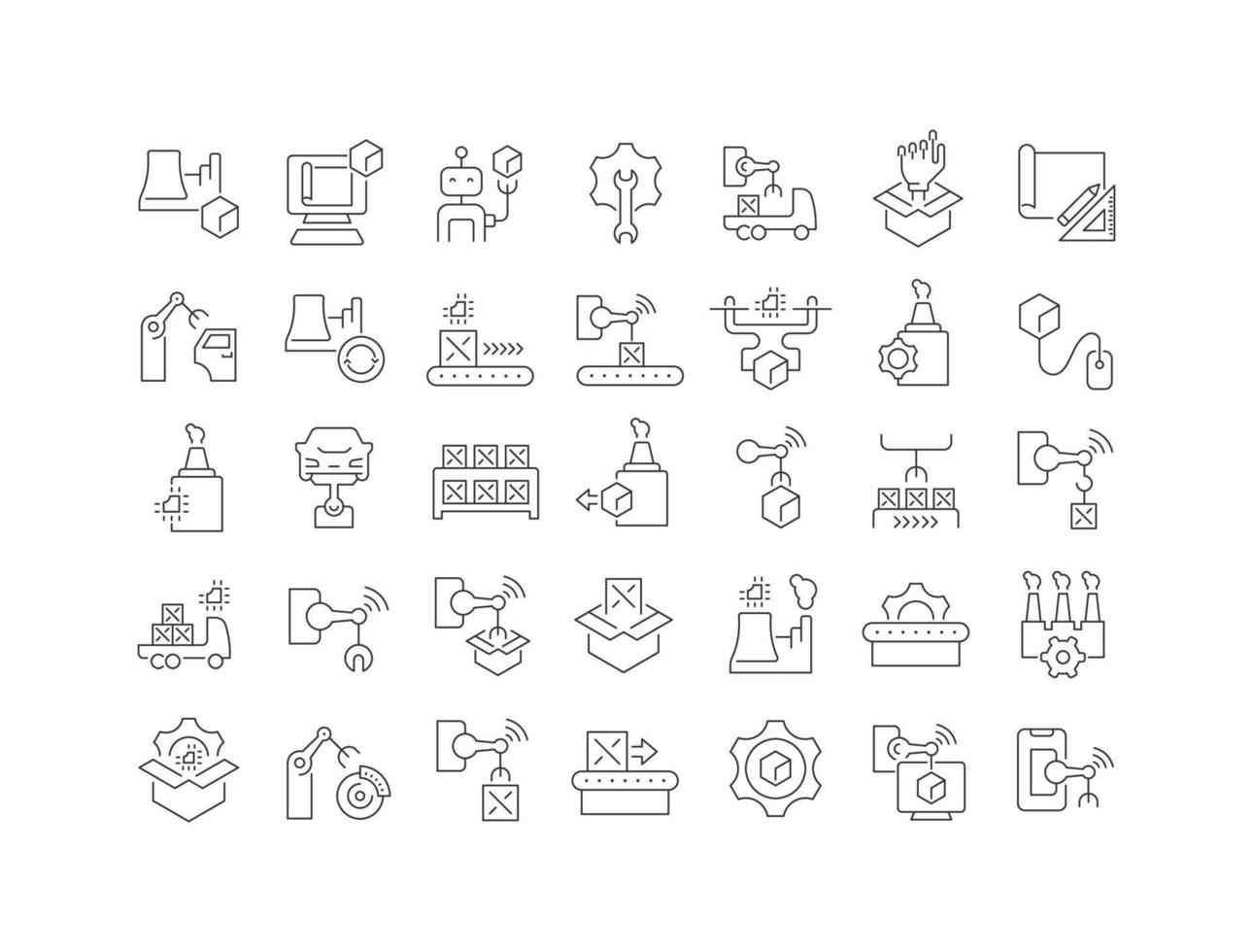 satz linearer symbole der produktionstechnik vektor