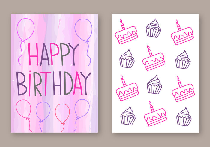 Free Happy Birthday Card Vektor