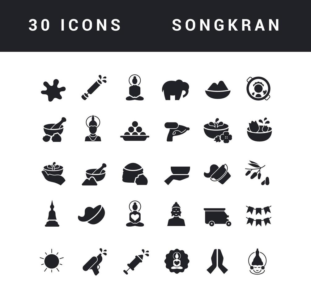 Vektor einfache Symbole von songkran