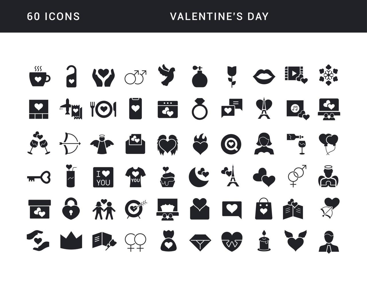 Vektor einfache Symbole des Valentinstags