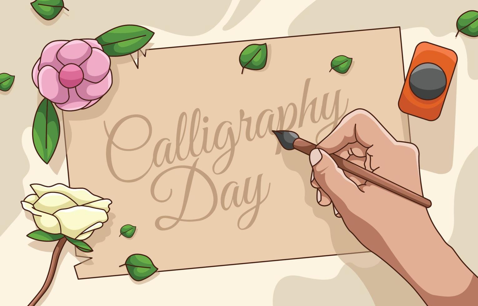 illustration av kalligrafi dag vektor