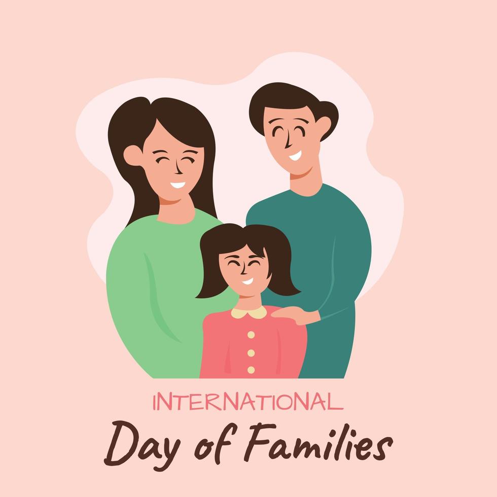 Illustrationsvektorgrafik der glücklichen Familie zusammen, perfekt für den internationalen Tag der Familien, Feiern, Grußkarten usw. vektor