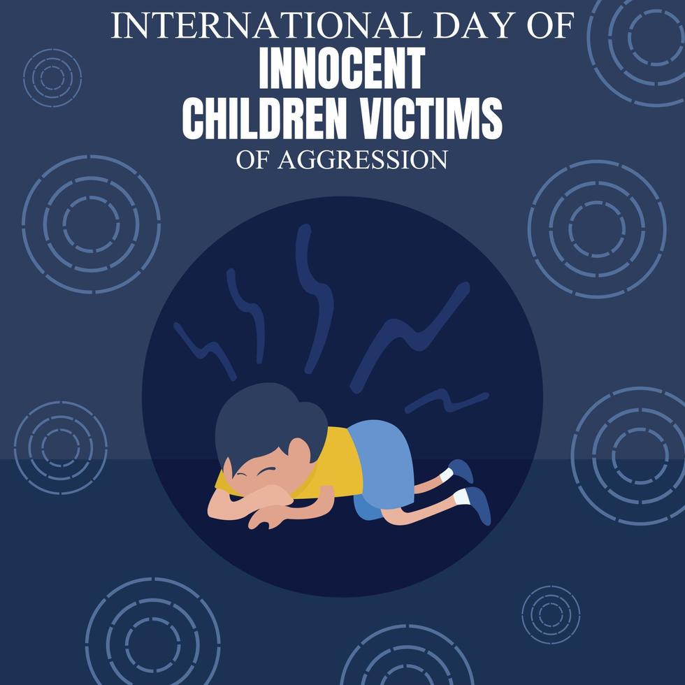 Illustrationsvektorgrafik eines Jungen weint und fällt auf den Boden, perfekt für den internationalen Tag unschuldige Kinder, die Opfer von Aggression sind, feiern, Grußkarten usw. vektor