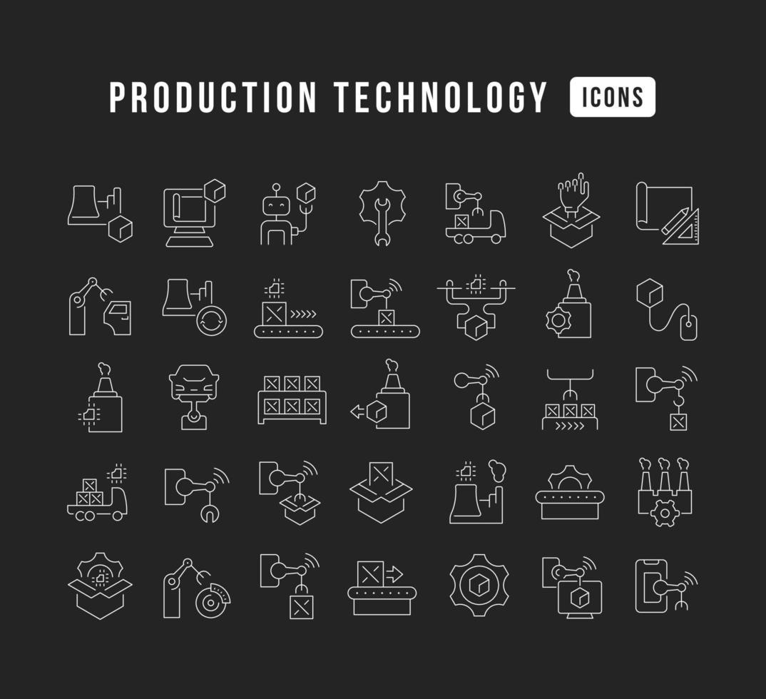 satz linearer symbole der produktionstechnik vektor