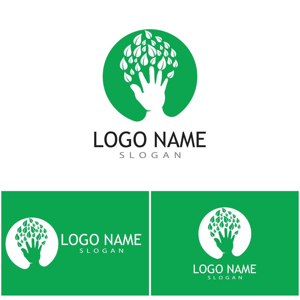 Handpflege Logo Vorlage Vektor Icon Business