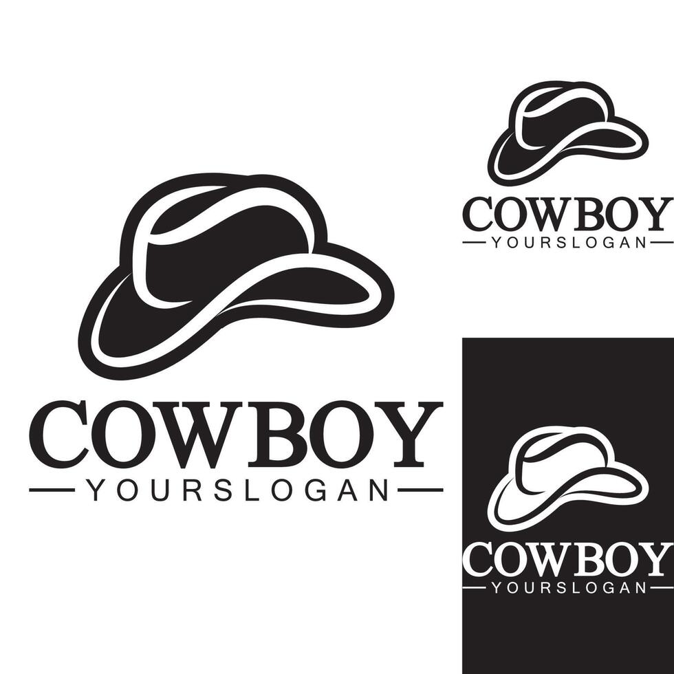 cowboyhatt logotyp ikon vektor designmall