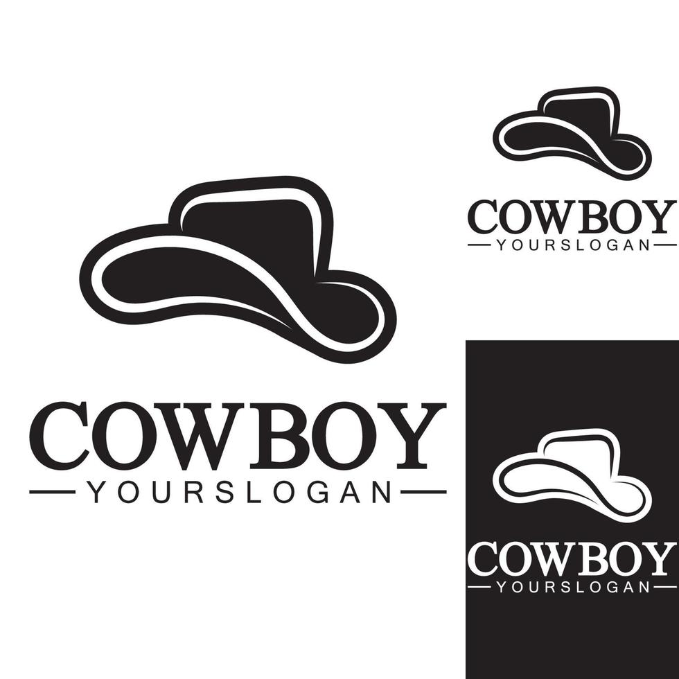 cowboyhatt logotyp ikon vektor designmall