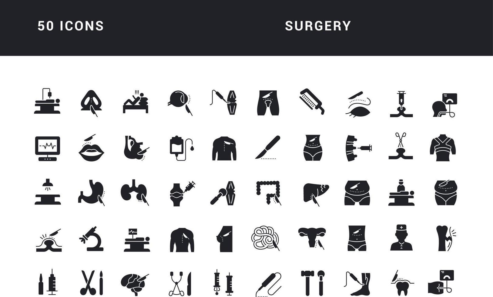 satz einfacher ikonen der chirurgie vektor