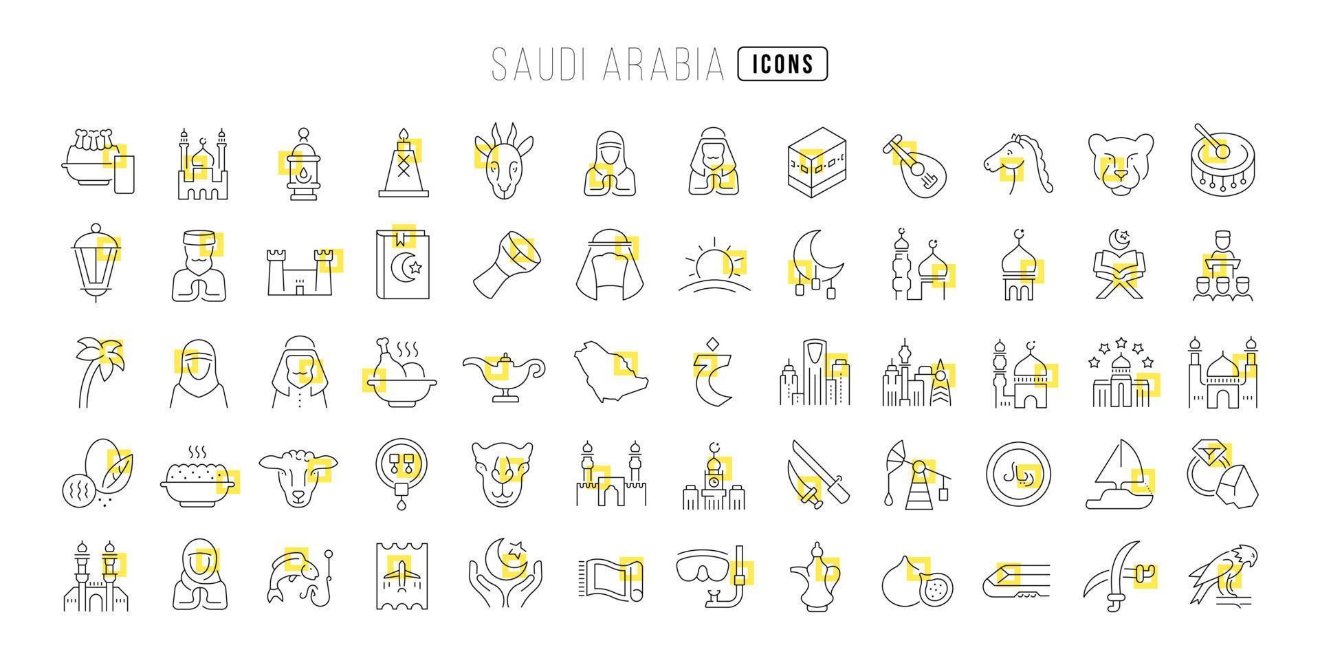 satz linearer symbole von saudi-arabien vektor