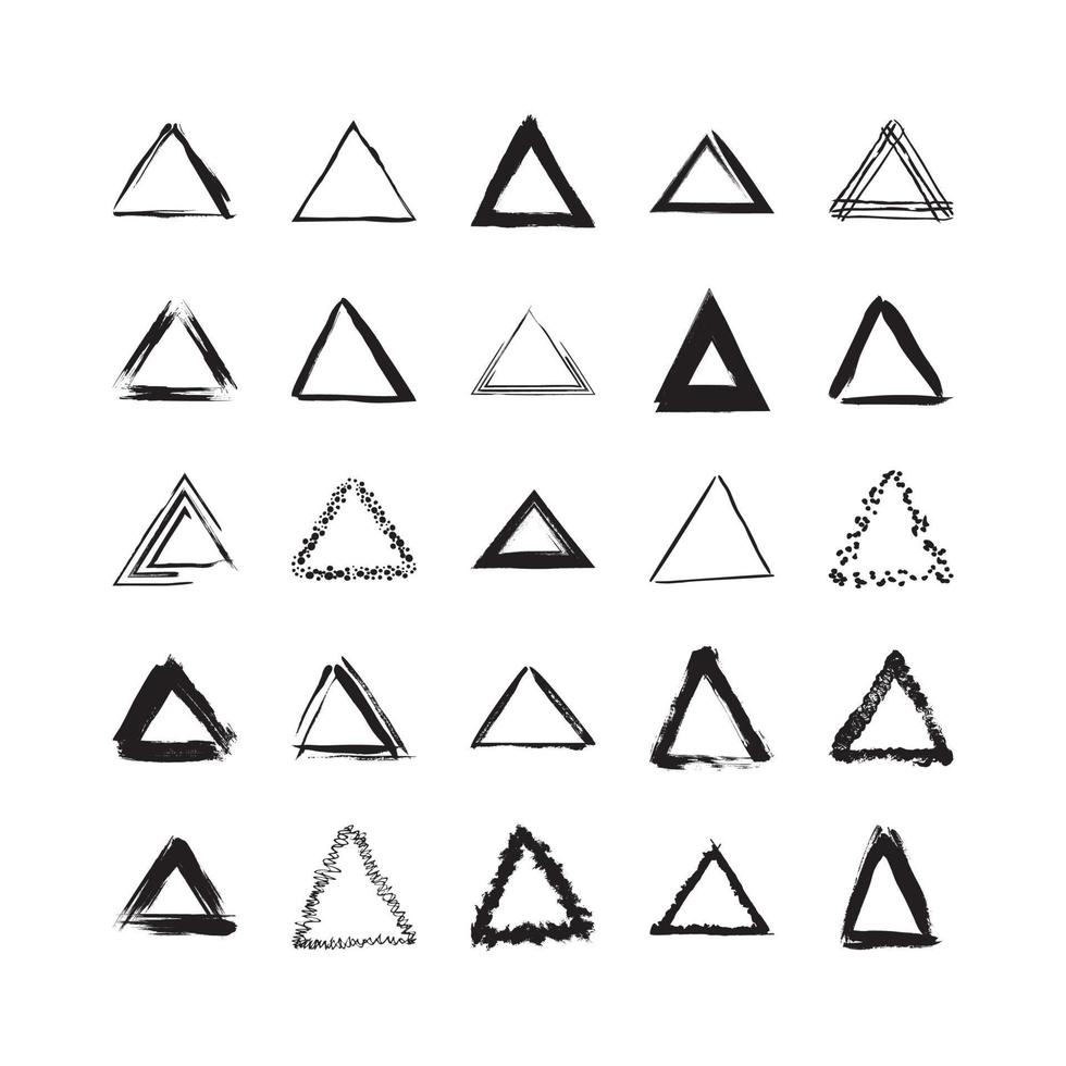 samling av texturerade triangulära ramar vektor