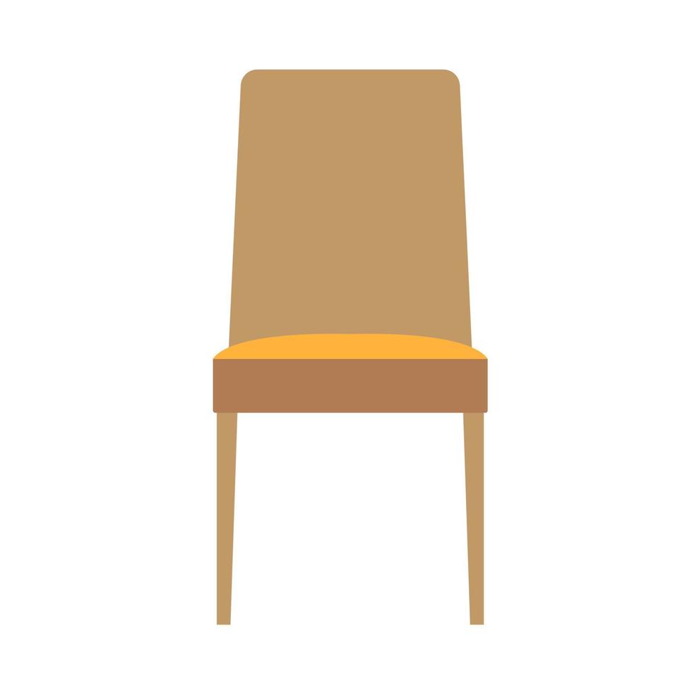 stol framifrån trä vektor ikon. kontor bekväm symbol avkoppling möbler utrustning