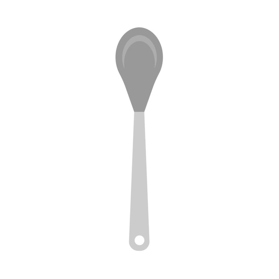 Löffel Closeup Ausrüstung Werkzeug Vektor Icon. Flaches Küchenbesteck Draufsichtschattenbild