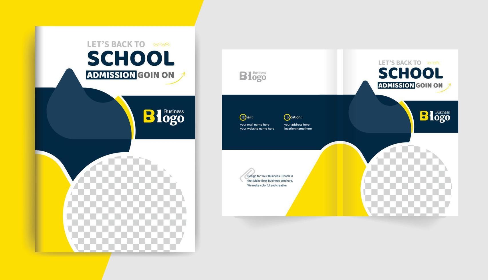 farbenfrohes, modernes Back-to-School-Zulassungsbroschüren-Cover-Layout-Design für Corporate-Business- und Corporate-Use-Themen vektor