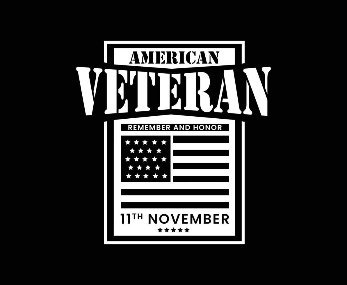 amerikanisches Veteranen-Vektor-T-Shirt-Design vektor