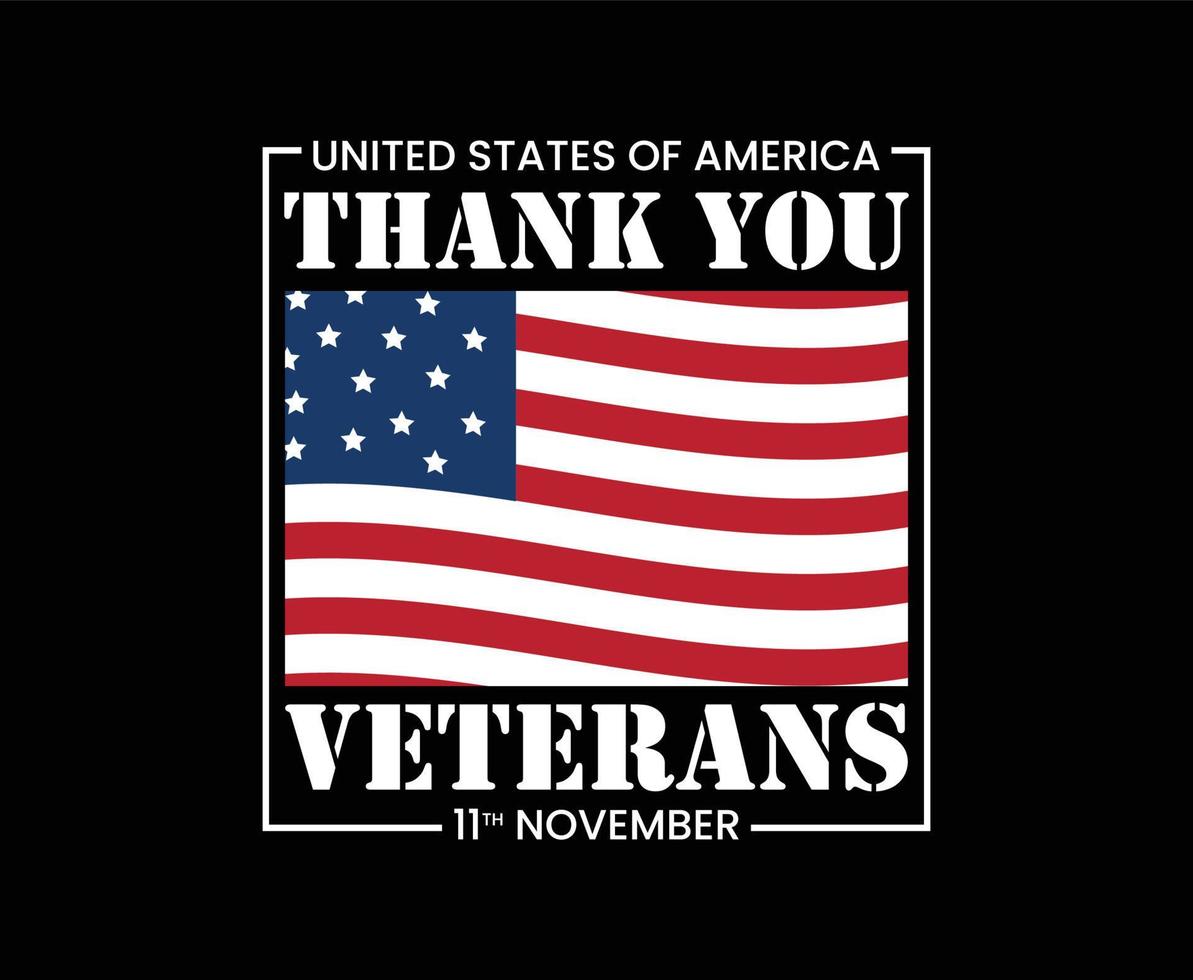danke veteranen usa flaggenvektor t-shirt design vektor