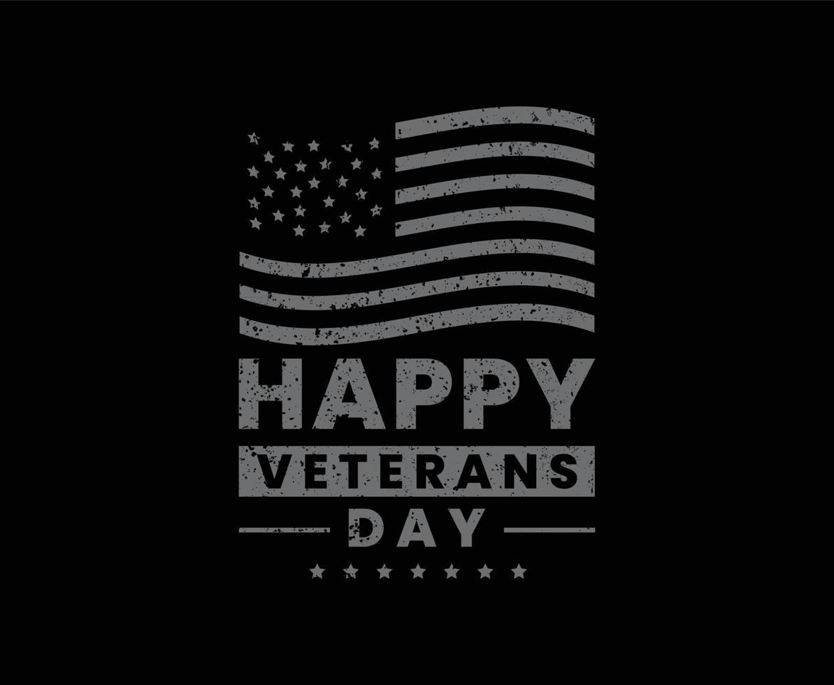 happy veterans day typografi vektor svart t-shirt design